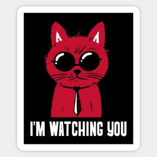 agent cat watching on you Sticker